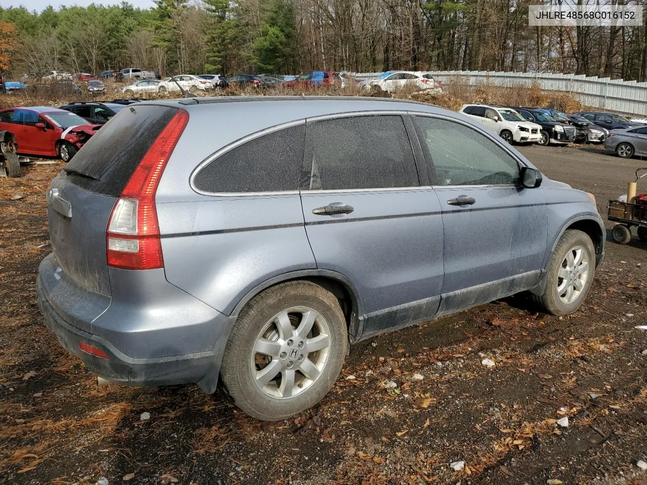 2008 Honda Cr-V Ex VIN: JHLRE48568C016152 Lot: 78387614