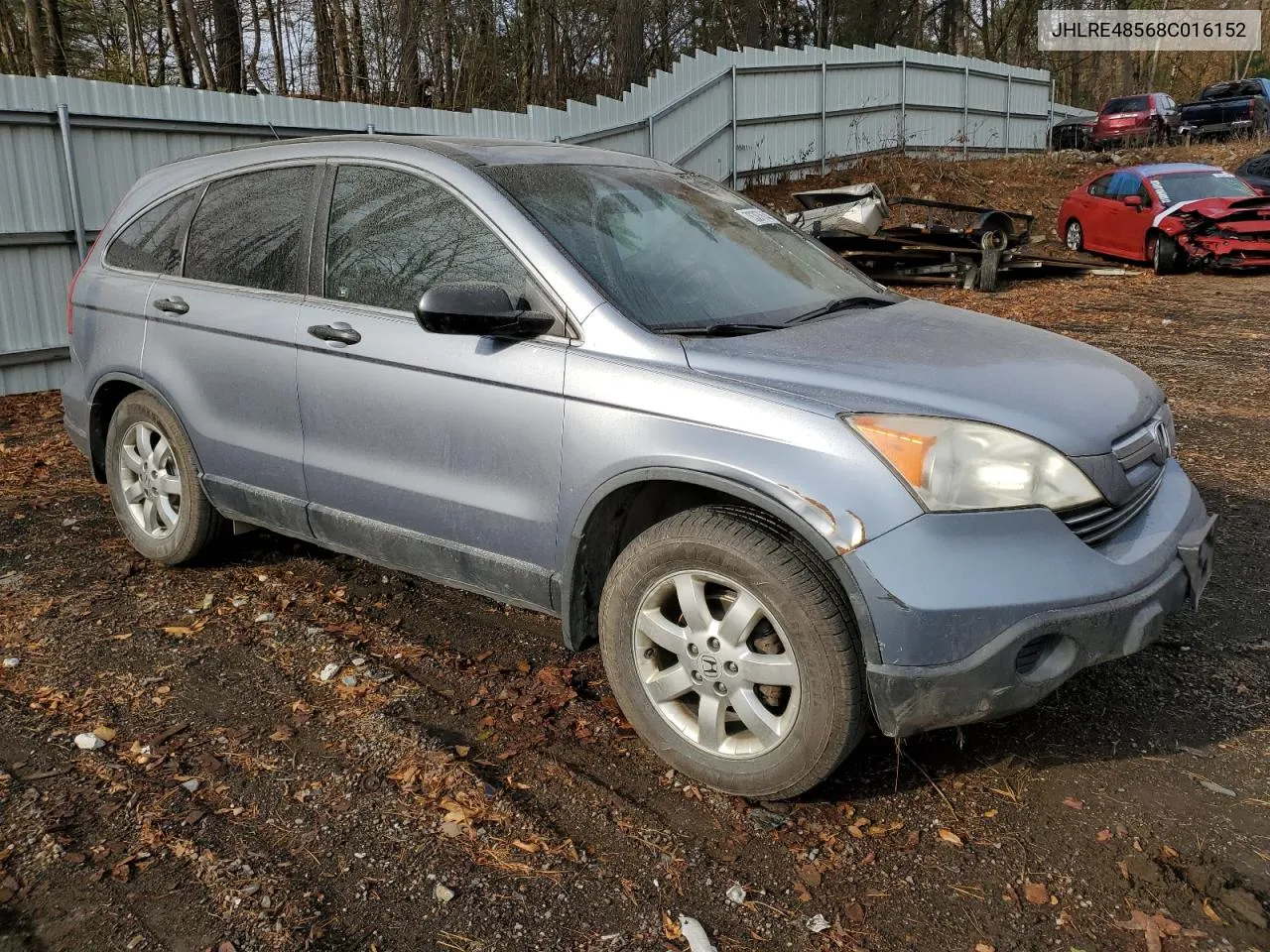 2008 Honda Cr-V Ex VIN: JHLRE48568C016152 Lot: 78387614