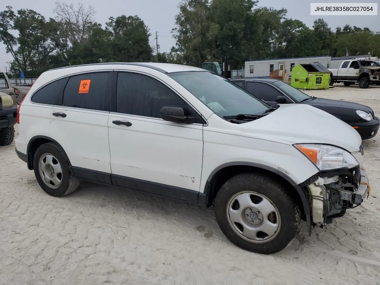 2008 Honda Cr-V Lx VIN: JHLRE38358C027054 Lot: 78446804