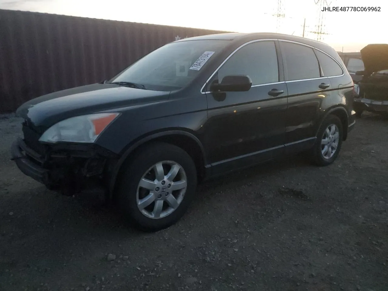 2008 Honda Cr-V Exl VIN: JHLRE48778C069962 Lot: 78473194