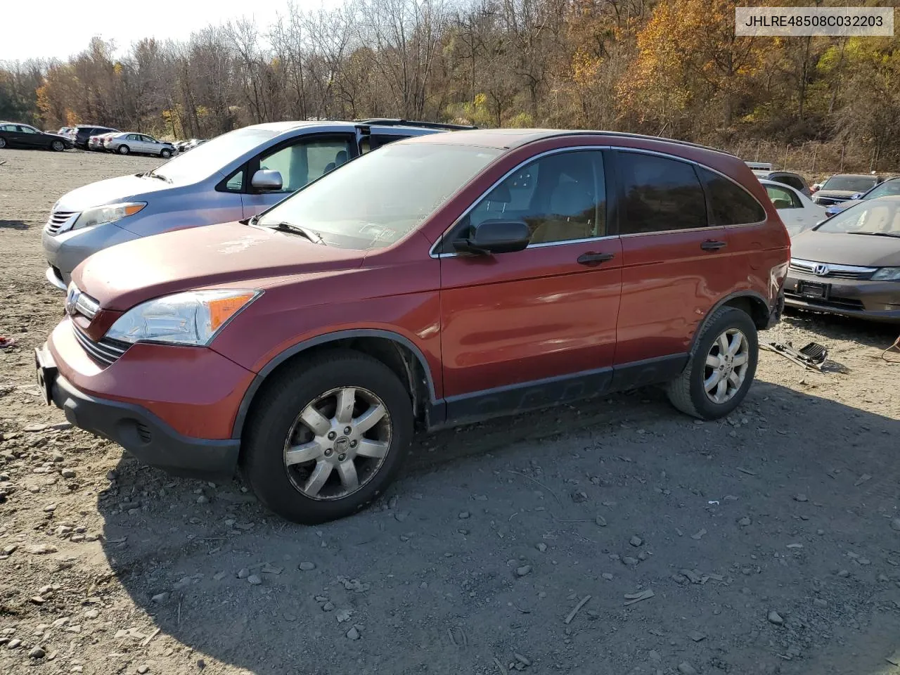 2008 Honda Cr-V Ex VIN: JHLRE48508C032203 Lot: 78904824