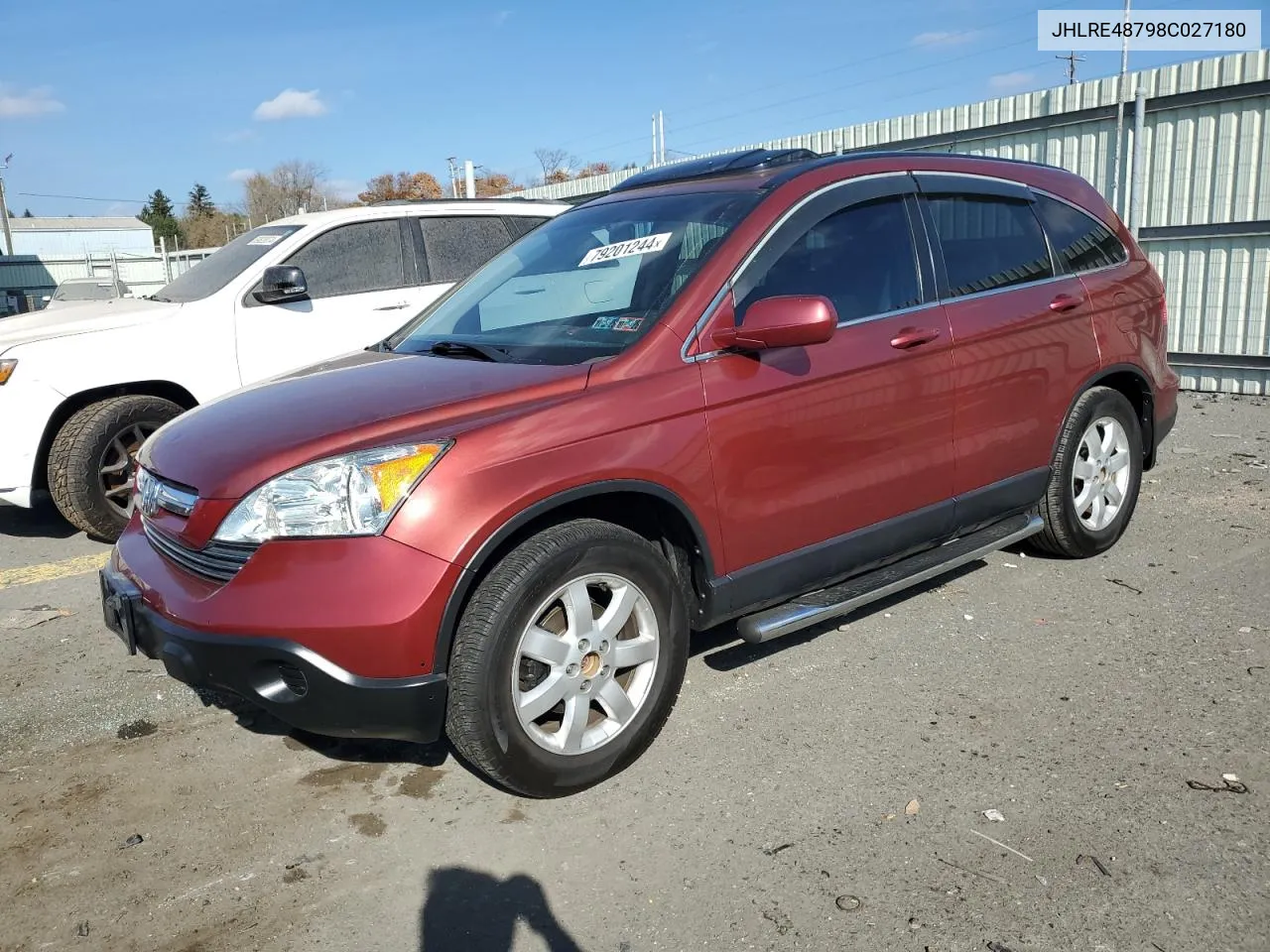 2008 Honda Cr-V Exl VIN: JHLRE48798C027180 Lot: 79201244