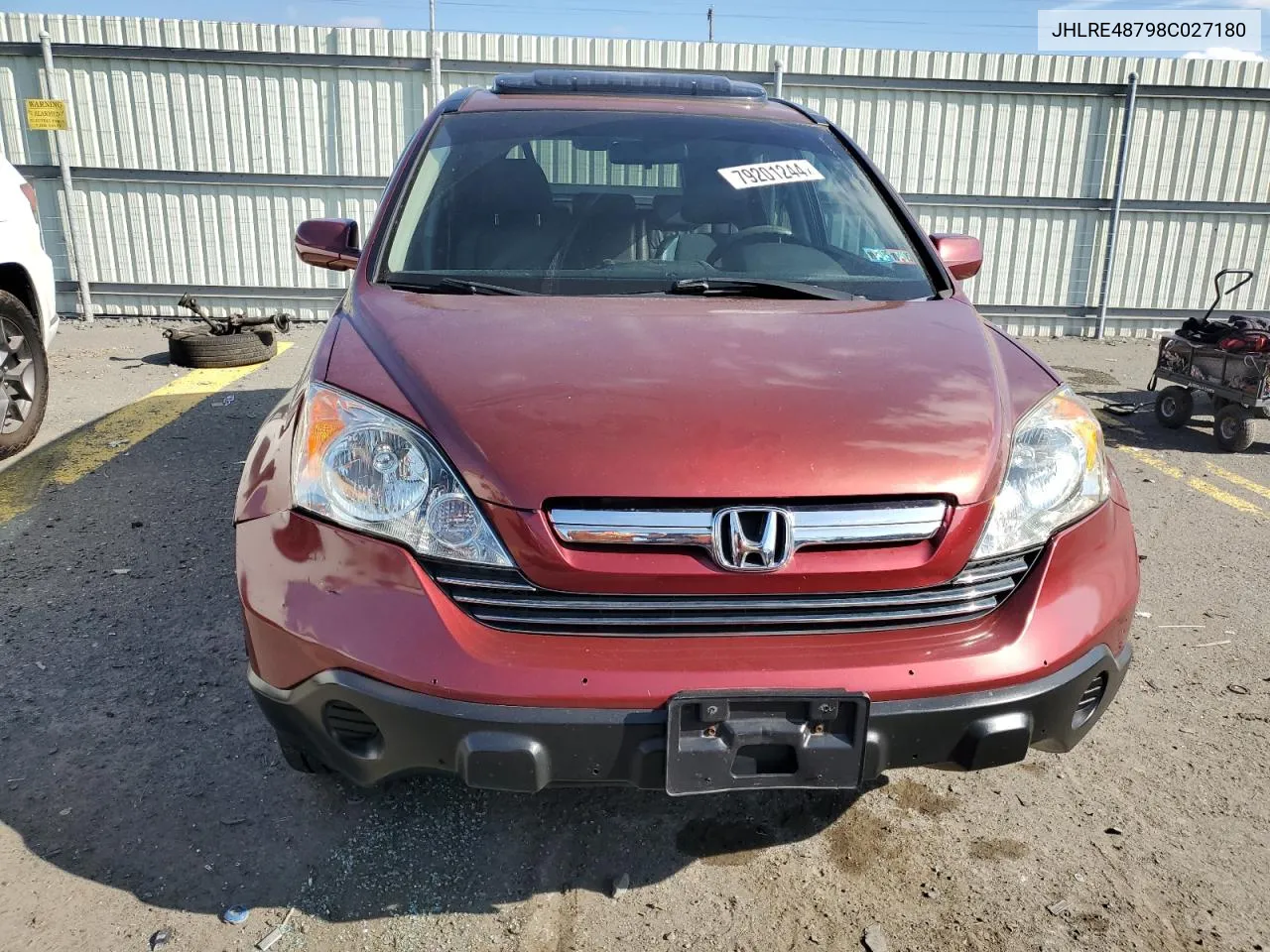 2008 Honda Cr-V Exl VIN: JHLRE48798C027180 Lot: 79201244