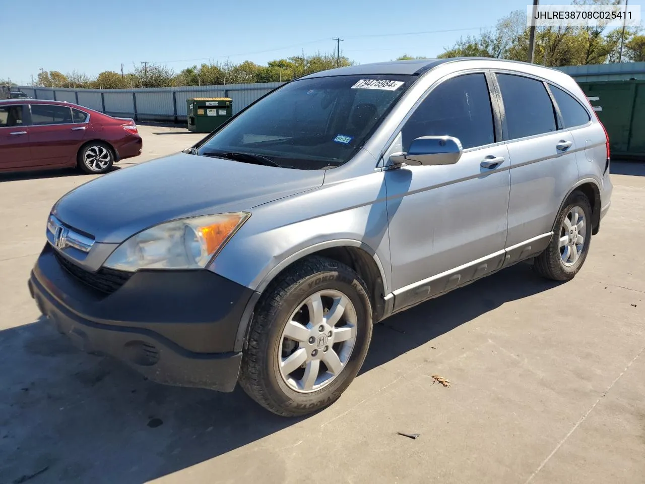 2008 Honda Cr-V Exl VIN: JHLRE38708C025411 Lot: 79475984