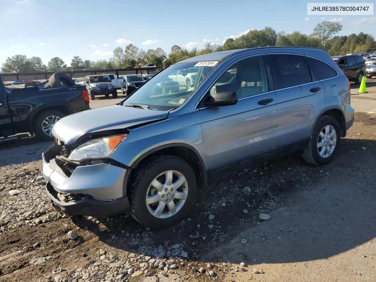 2008 Honda Cr-V Ex VIN: JHLRE38578C004747 Lot: 79797584