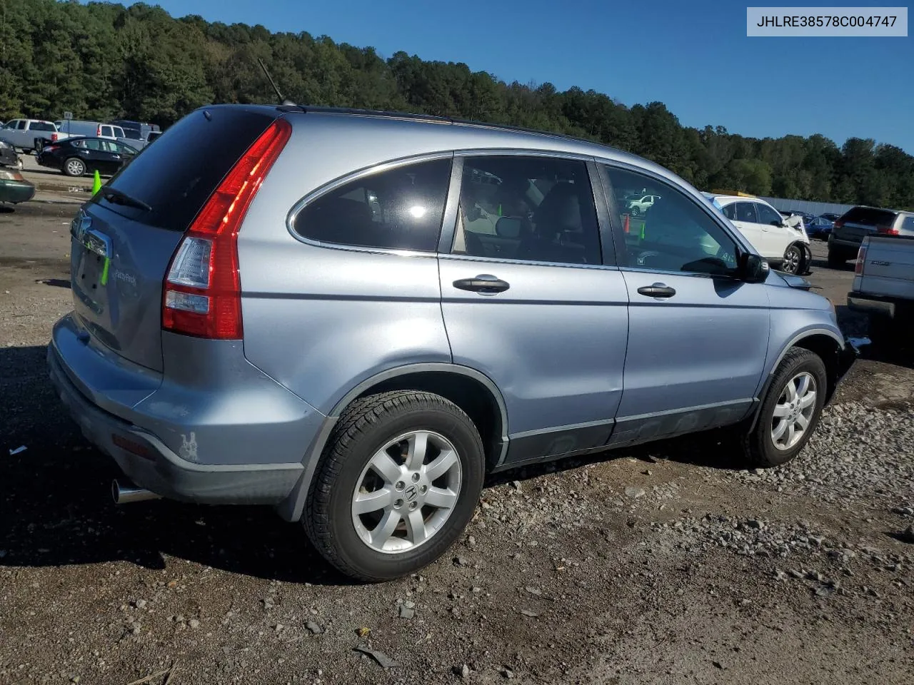 2008 Honda Cr-V Ex VIN: JHLRE38578C004747 Lot: 79797584