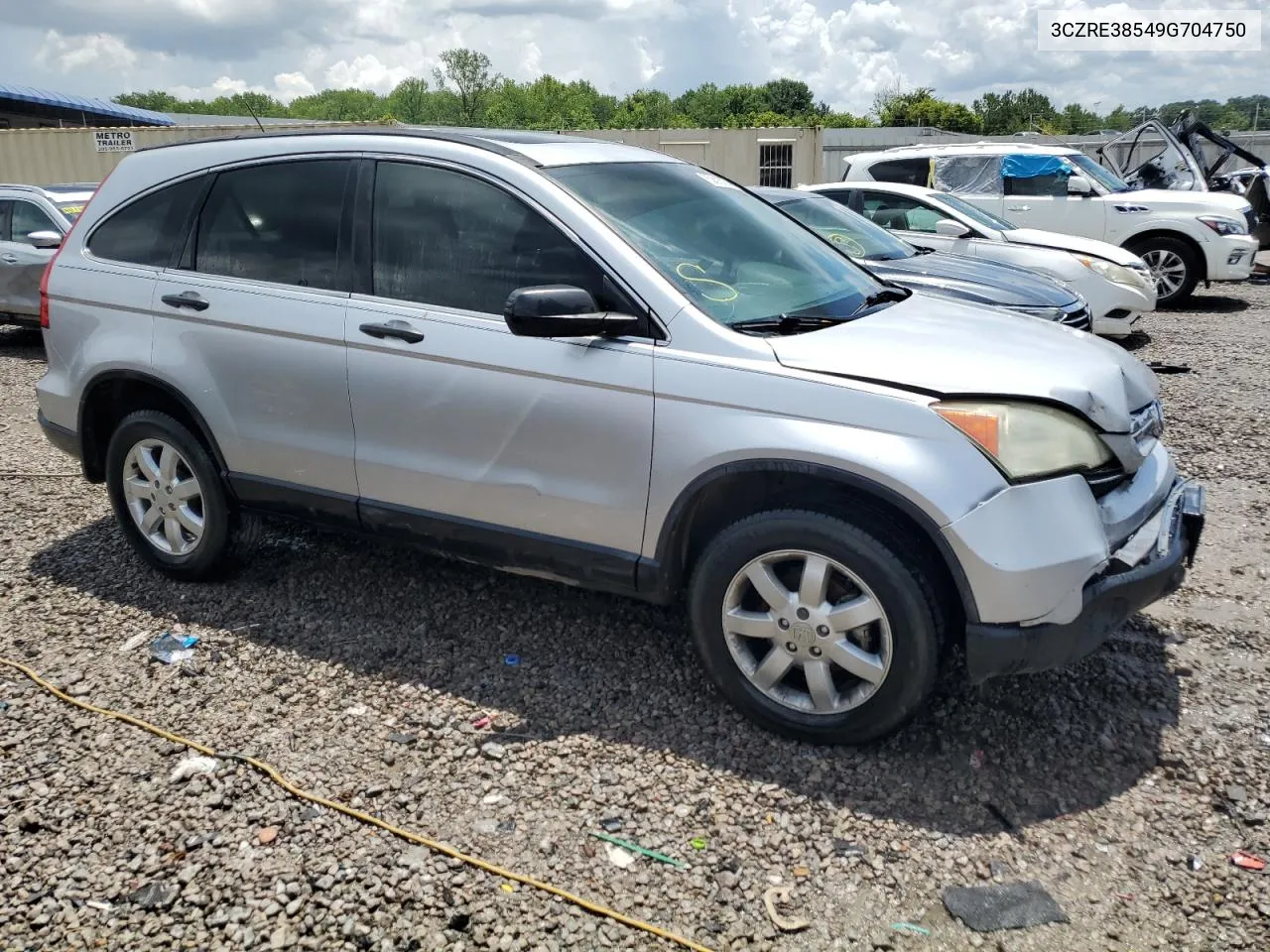 2009 Honda Cr-V Ex VIN: 3CZRE38549G704750 Lot: 63618034