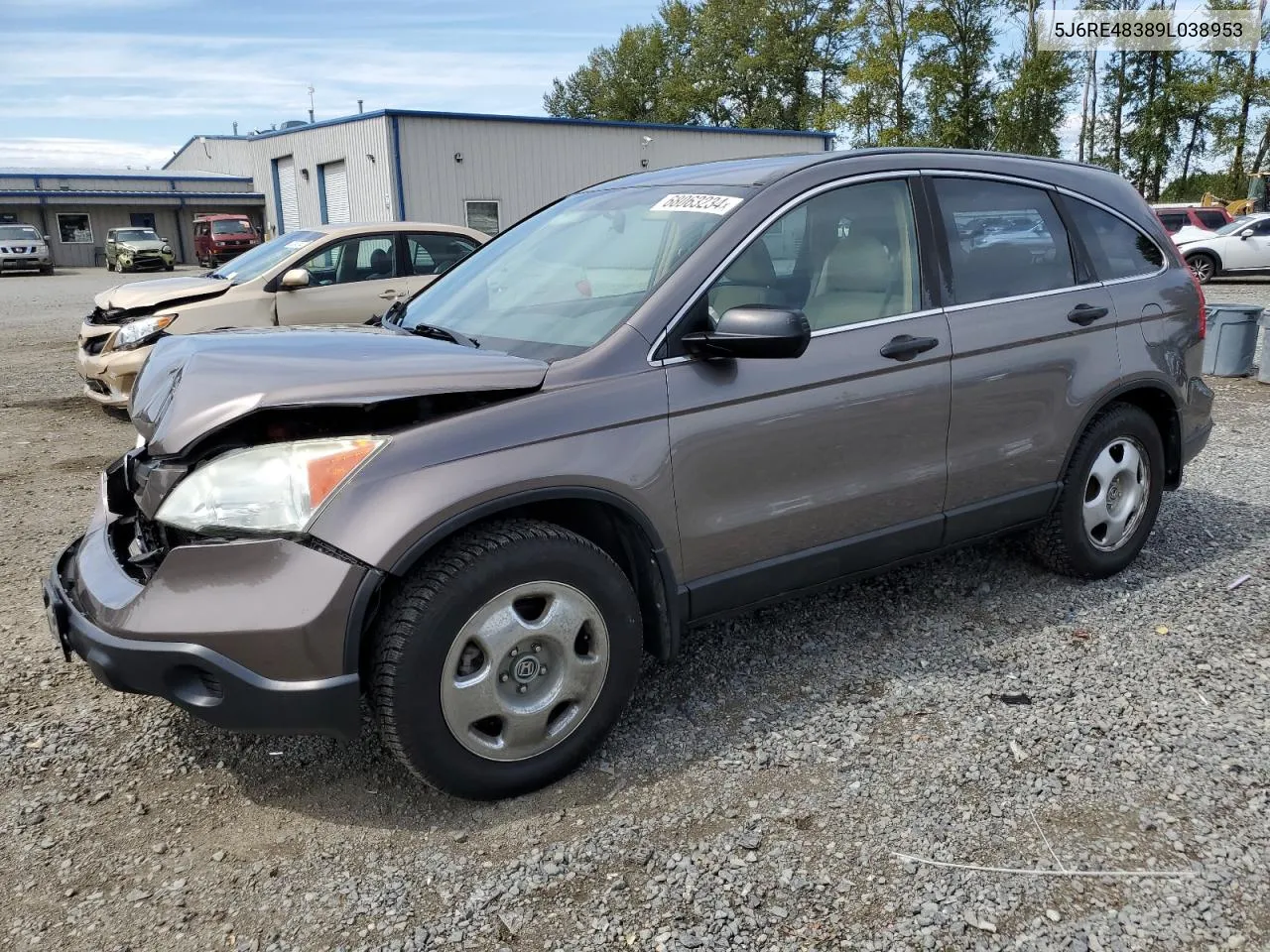 2009 Honda Cr-V Lx VIN: 5J6RE48389L038953 Lot: 68063234