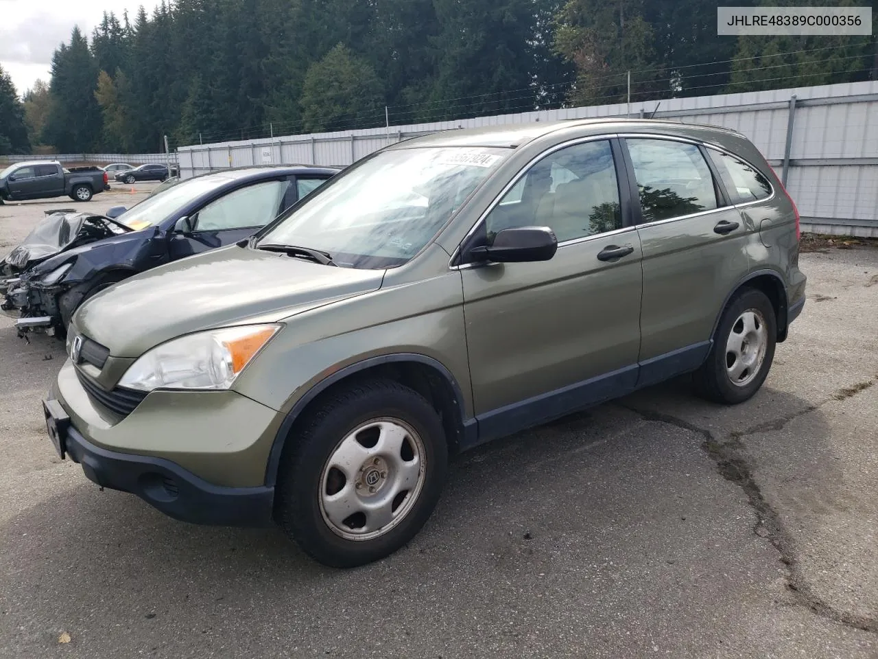 2009 Honda Cr-V Lx VIN: JHLRE48389C000356 Lot: 68567924