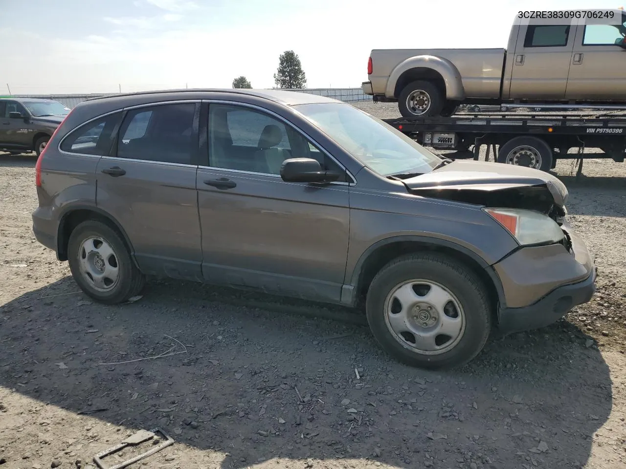 2009 Honda Cr-V Lx VIN: 3CZRE38309G706249 Lot: 70922274