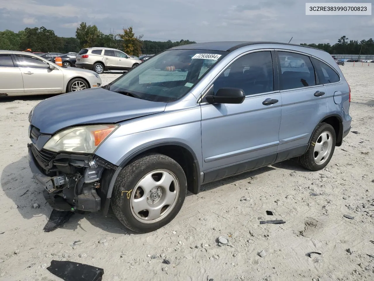 2009 Honda Cr-V Lx VIN: 3CZRE38399G700823 Lot: 72938894