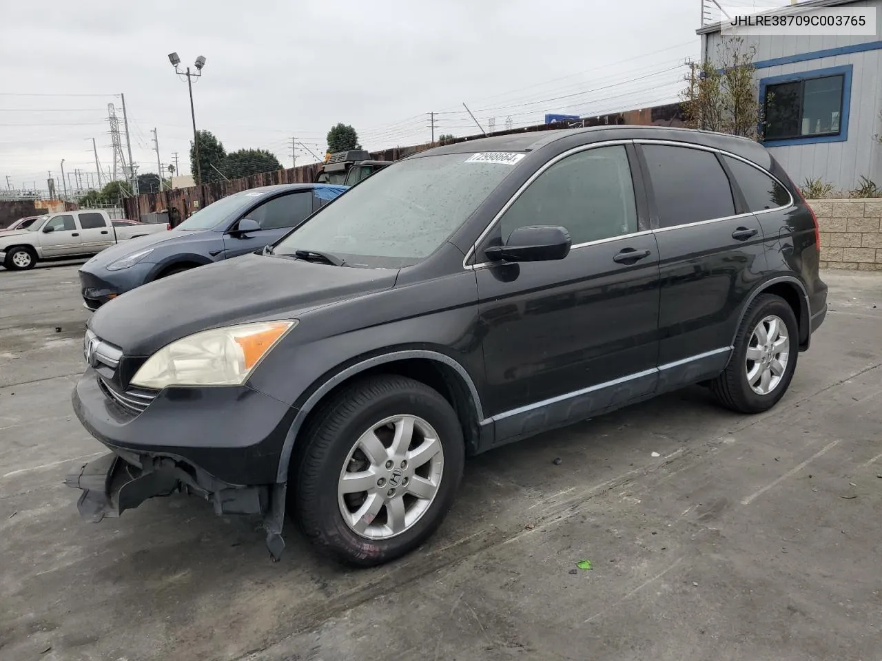 2009 Honda Cr-V Exl VIN: JHLRE38709C003765 Lot: 72998664