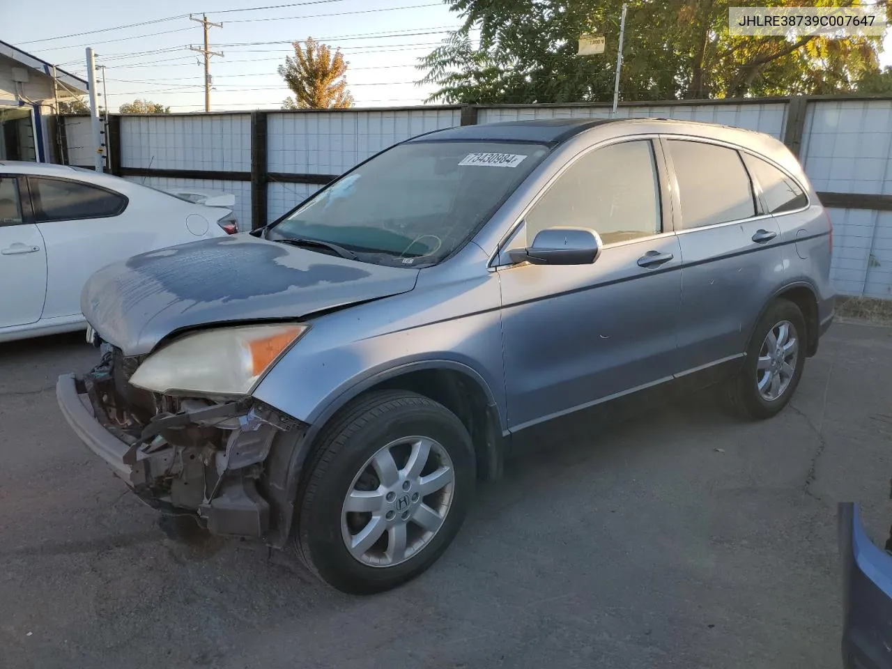 2009 Honda Cr-V Exl VIN: JHLRE38739C007647 Lot: 73430984