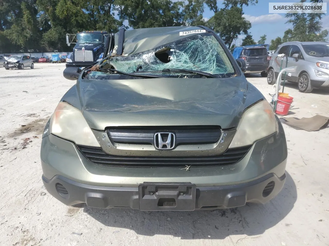 2009 Honda Cr-V Lx VIN: 5J6RE38329L028638 Lot: 74357844