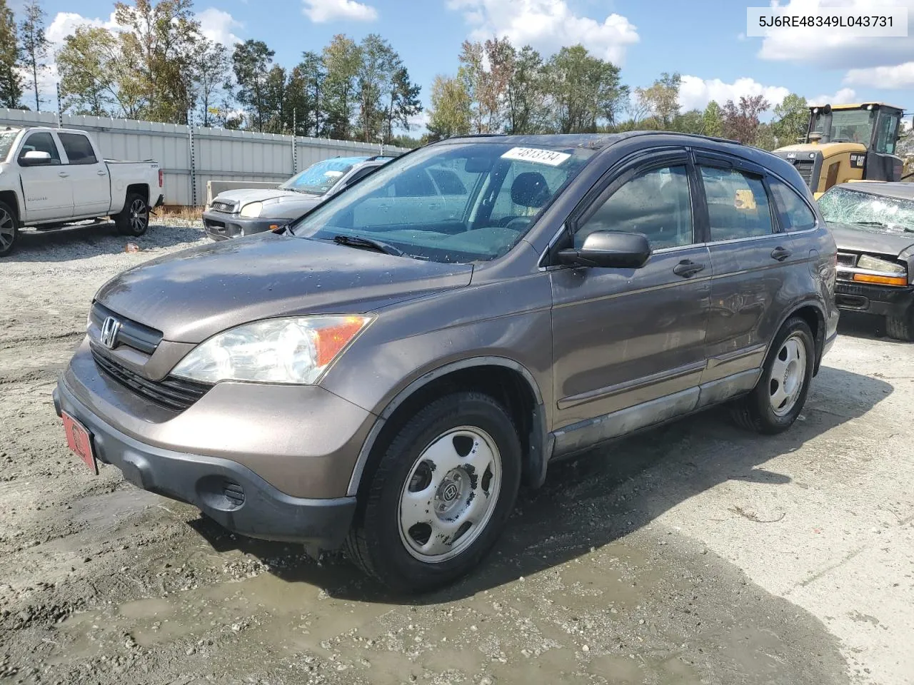 2009 Honda Cr-V Lx VIN: 5J6RE48349L043731 Lot: 74813734