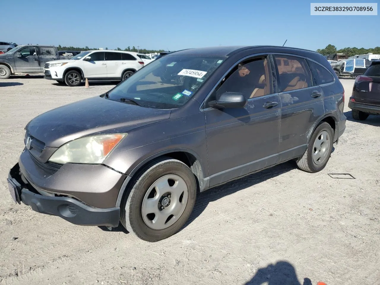 2009 Honda Cr-V Lx VIN: 3CZRE38329G708956 Lot: 75245954