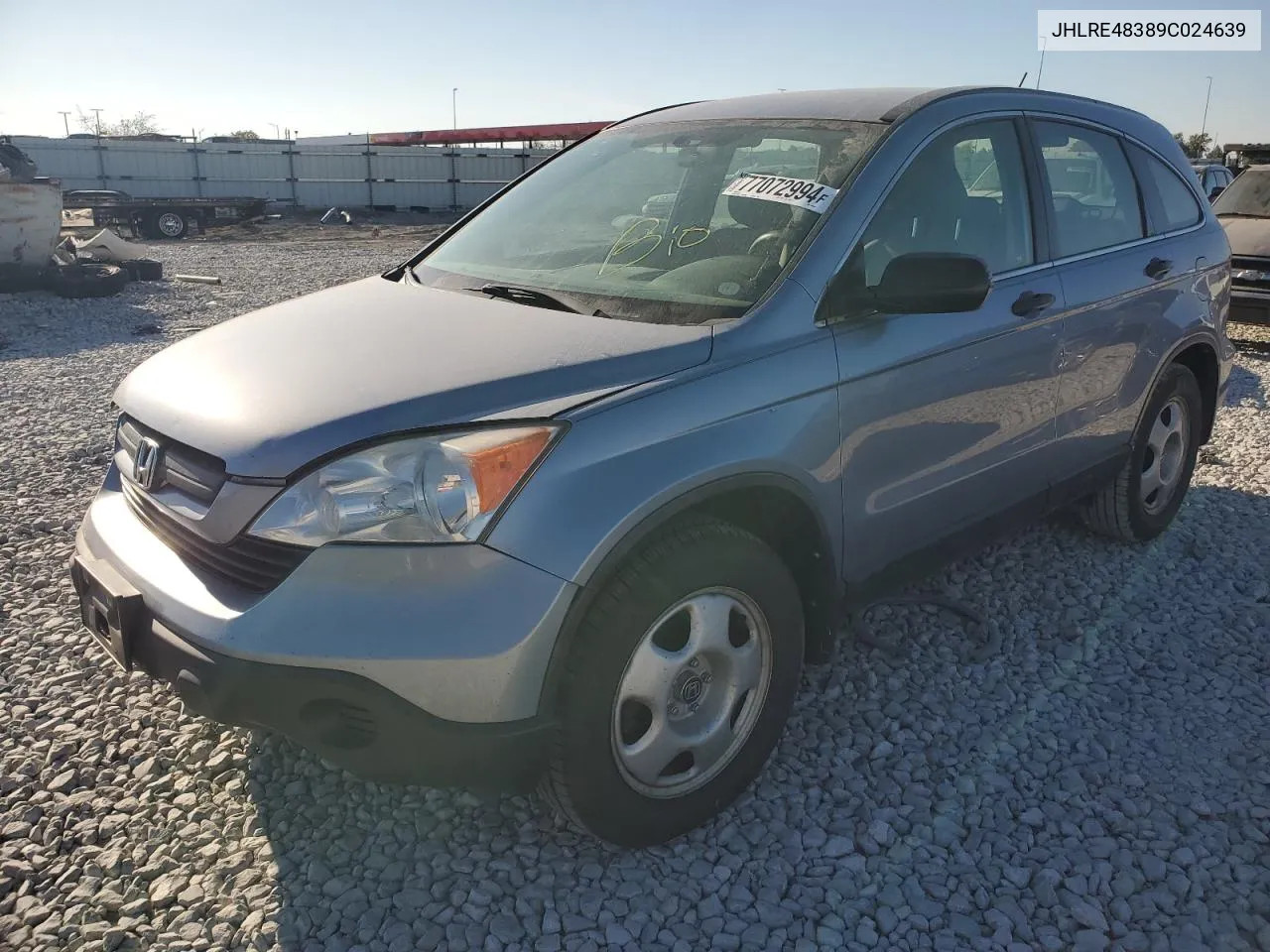 2009 Honda Cr-V Lx VIN: JHLRE48389C024639 Lot: 77072994