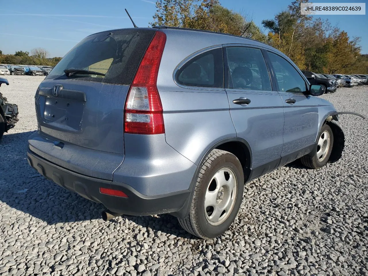 2009 Honda Cr-V Lx VIN: JHLRE48389C024639 Lot: 77072994