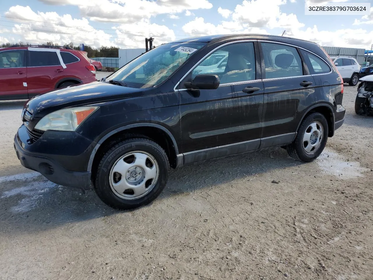 2009 Honda Cr-V Lx VIN: 3CZRE38379G703624 Lot: 77449294