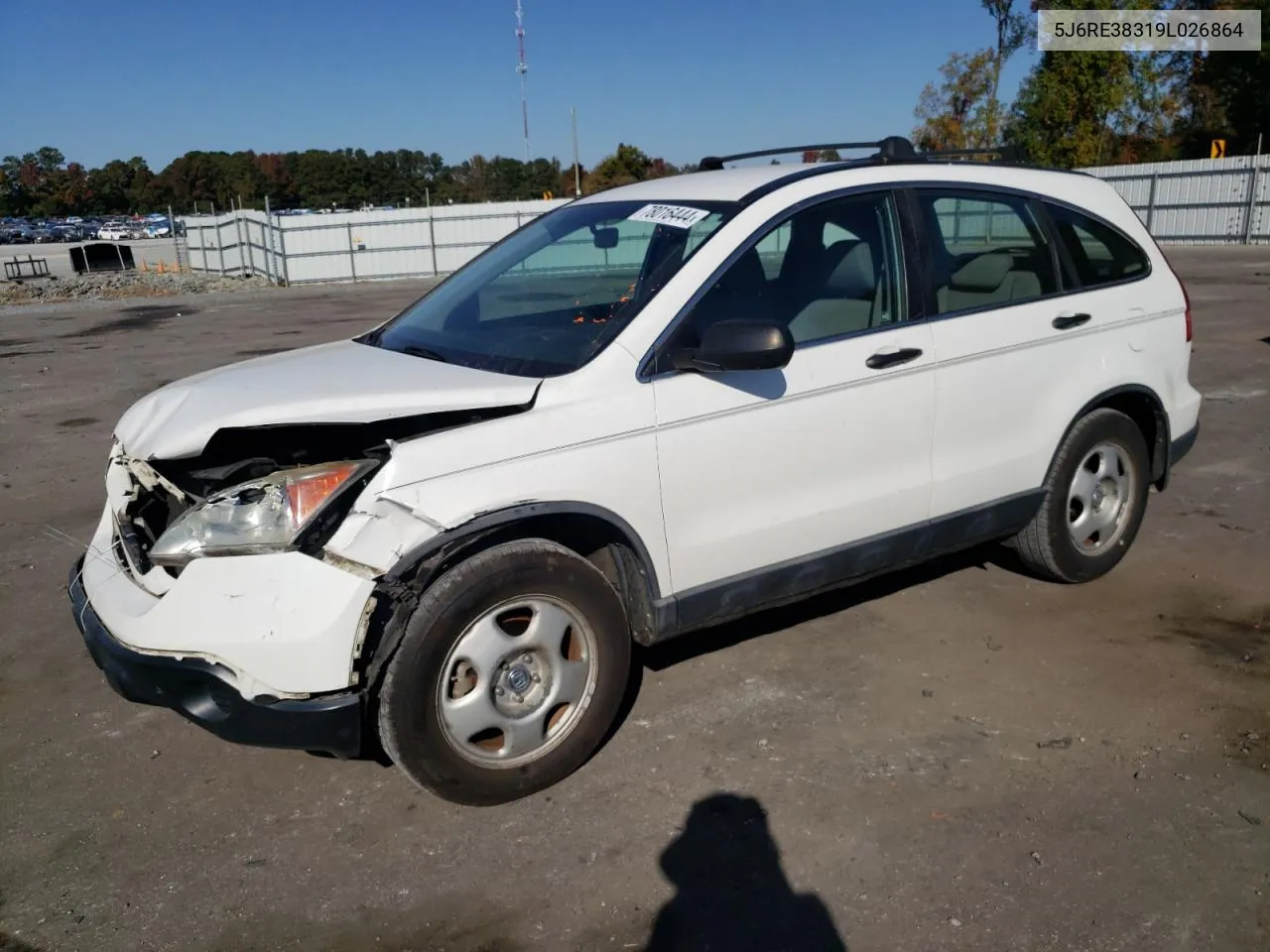 2009 Honda Cr-V Lx VIN: 5J6RE38319L026864 Lot: 78016444