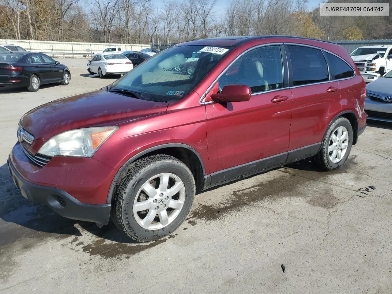 2009 Honda Cr-V Exl VIN: 5J6RE48709L064742 Lot: 78502724