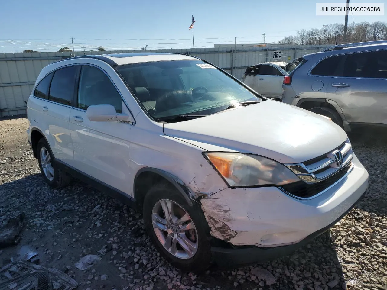 2010 Honda Cr-V Exl VIN: JHLRE3H70AC006086 Lot: 38028084