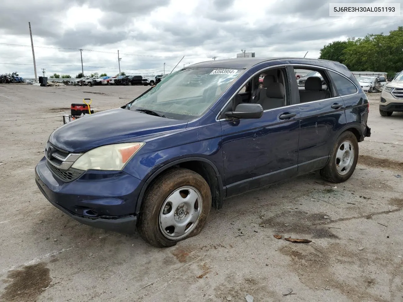 2010 Honda Cr-V Lx VIN: 5J6RE3H30AL051193 Lot: 53583954