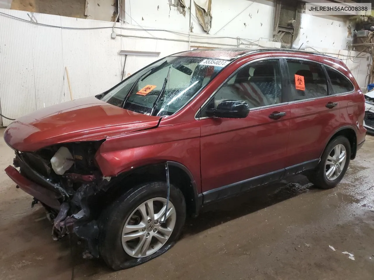 2010 Honda Cr-V Ex VIN: JHLRE3H56AC008388 Lot: 55354034