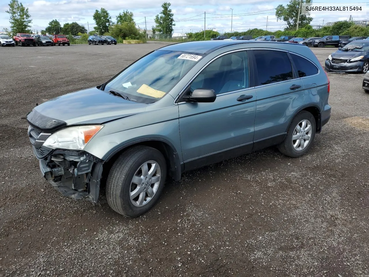 2010 Honda Cr-V Lx VIN: 5J6RE4H33AL815494 Lot: 68721694