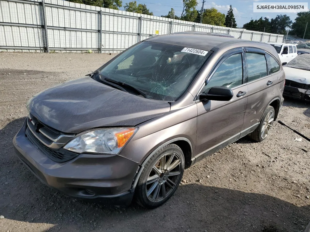 2010 Honda Cr-V Lx VIN: 5J6RE4H38AL098574 Lot: 71422604