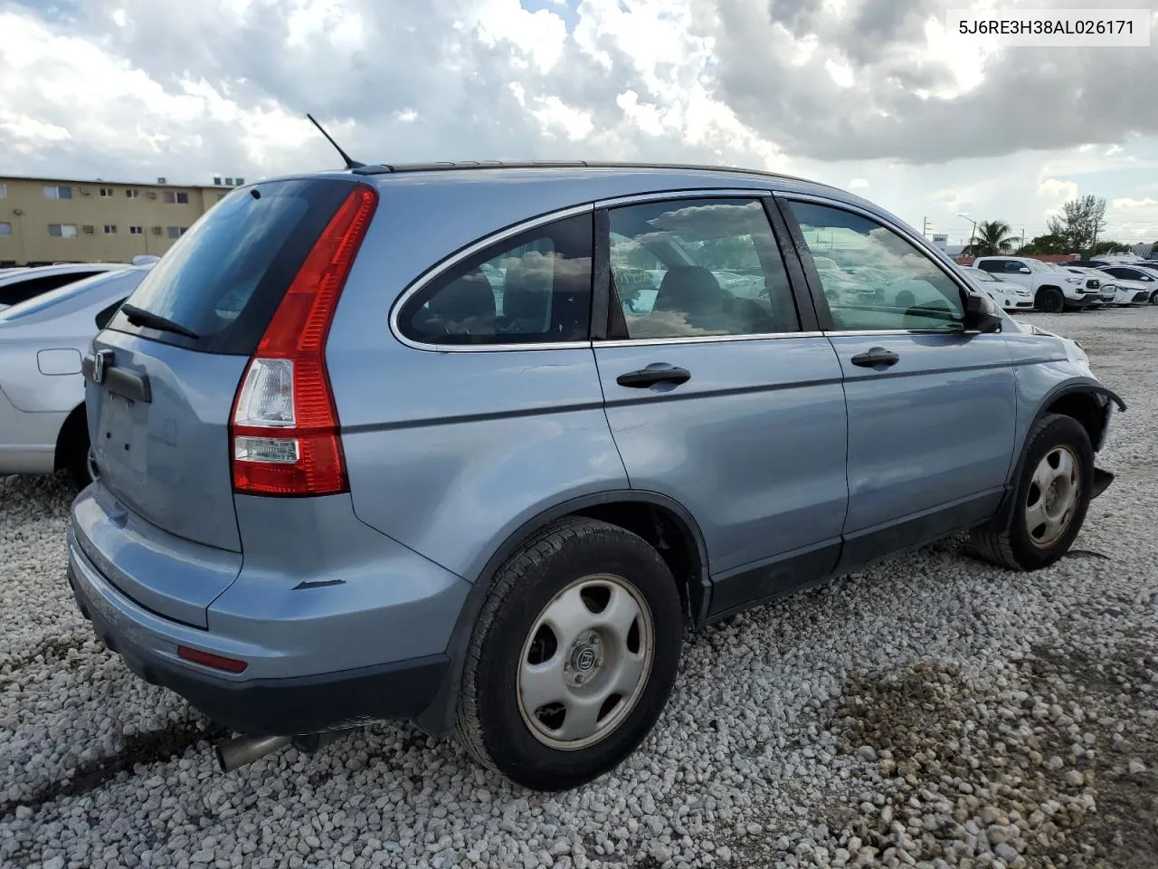 2010 Honda Cr-V Lx VIN: 5J6RE3H38AL026171 Lot: 72073284