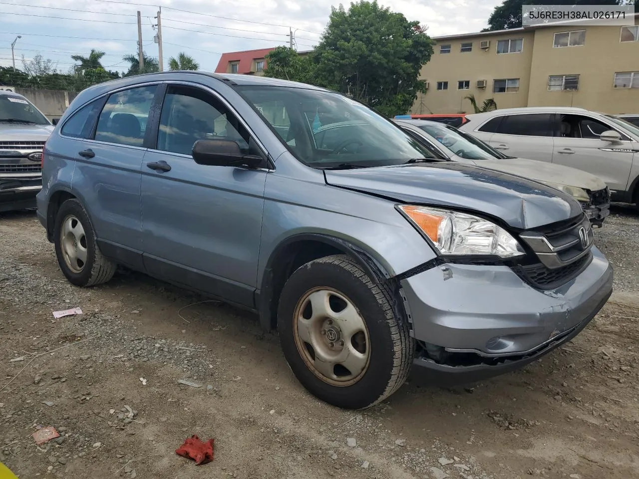 2010 Honda Cr-V Lx VIN: 5J6RE3H38AL026171 Lot: 72073284