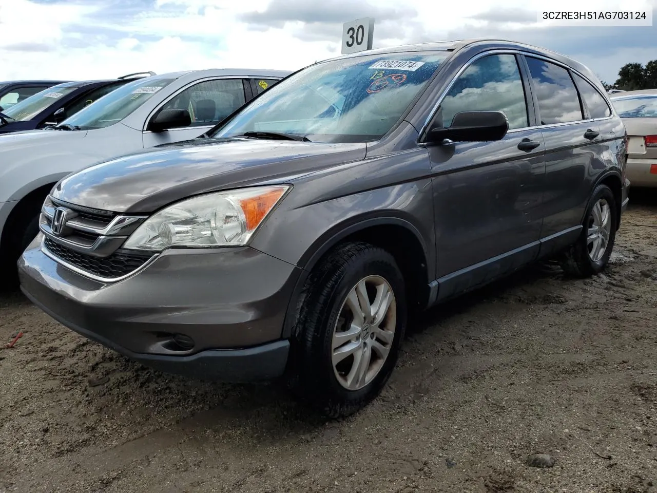 2010 Honda Cr-V Ex VIN: 3CZRE3H51AG703124 Lot: 73921074