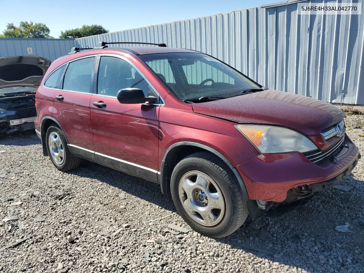 2010 Honda Cr-V Lx VIN: 5J6RE4H33AL042770 Lot: 75355874