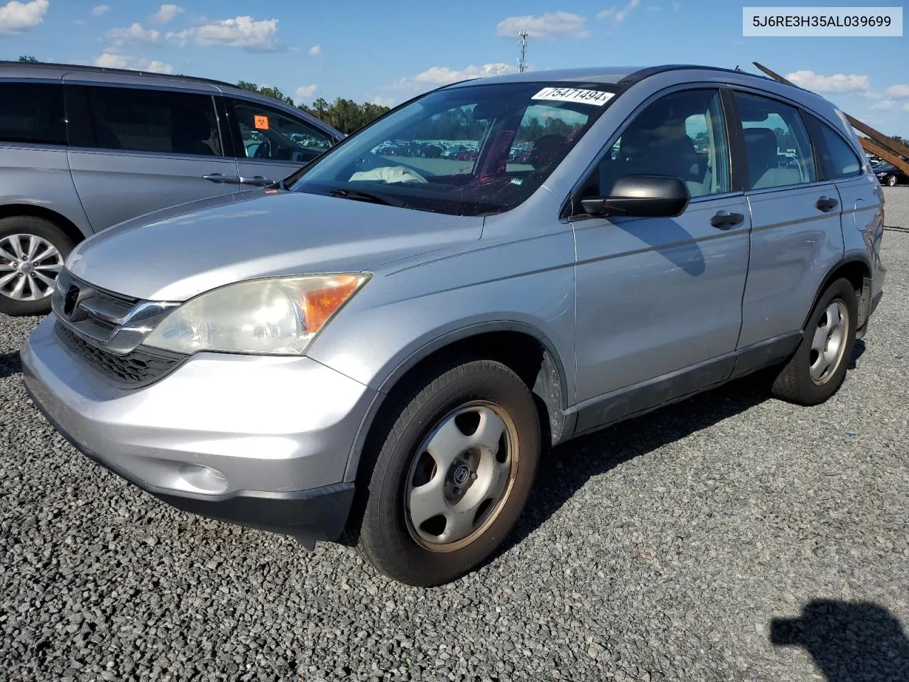 2010 Honda Cr-V Lx VIN: 5J6RE3H35AL039699 Lot: 75471494