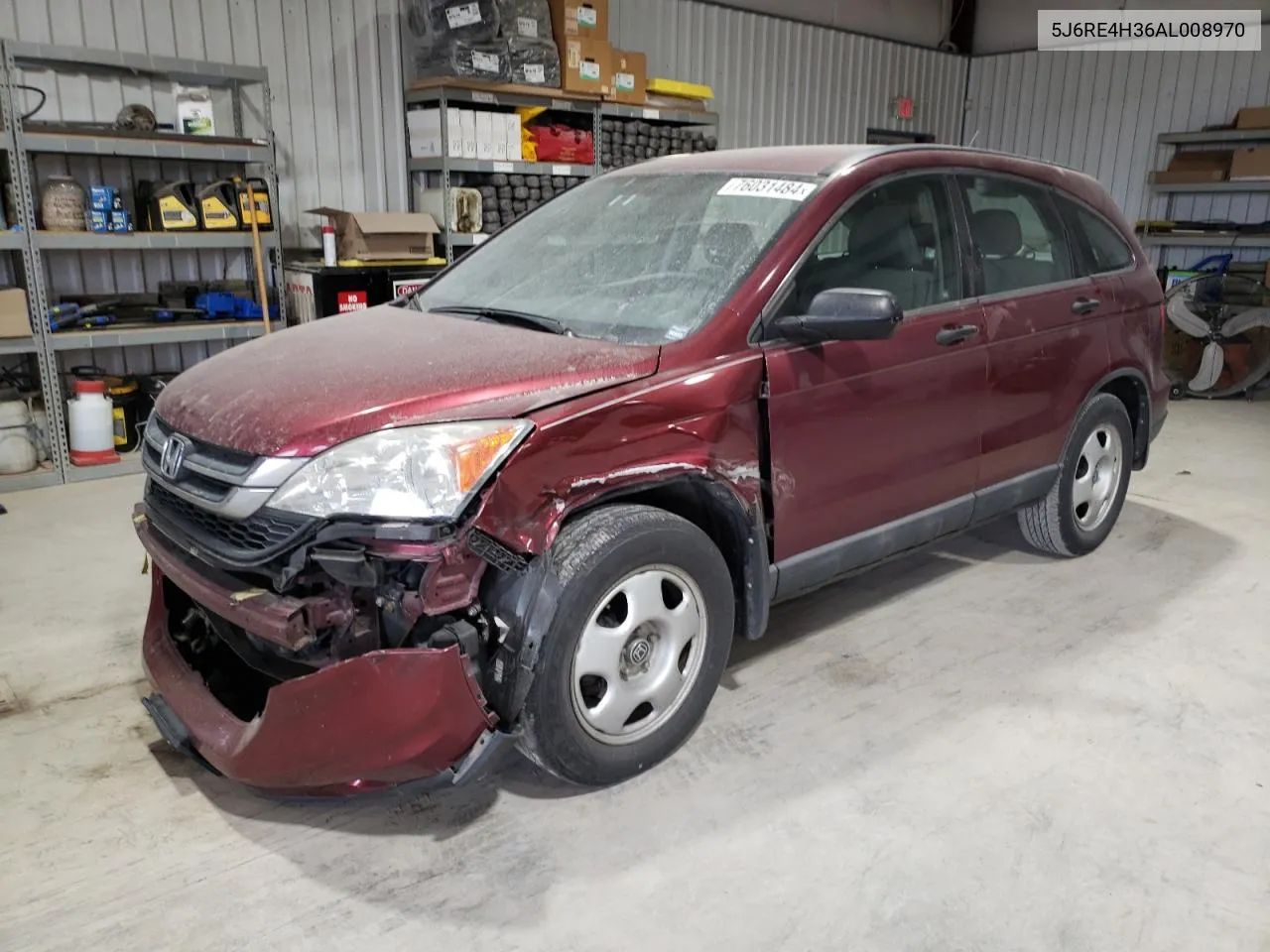 2010 Honda Cr-V Lx VIN: 5J6RE4H36AL008970 Lot: 76031484