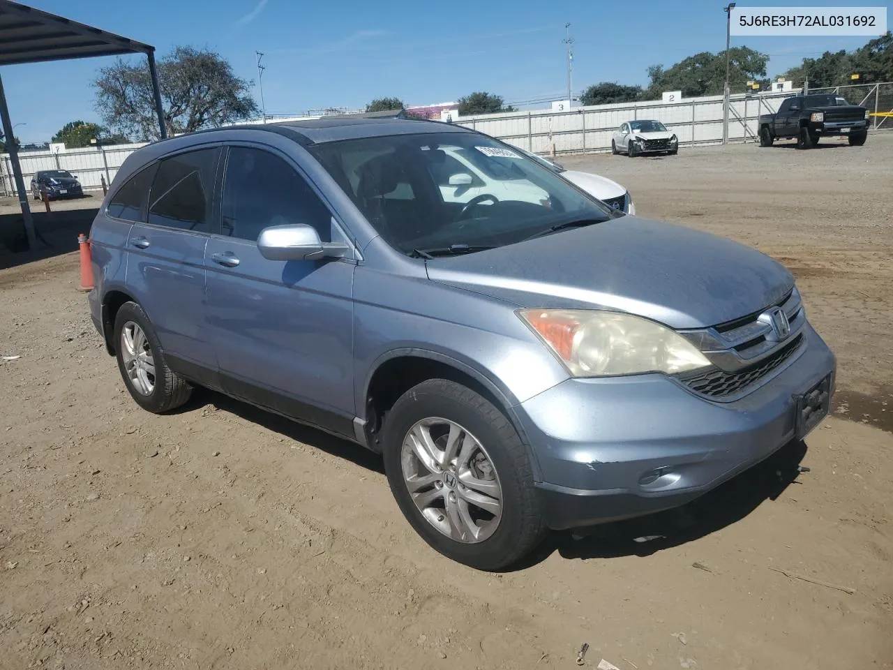 2010 Honda Cr-V Exl VIN: 5J6RE3H72AL031692 Lot: 76649624