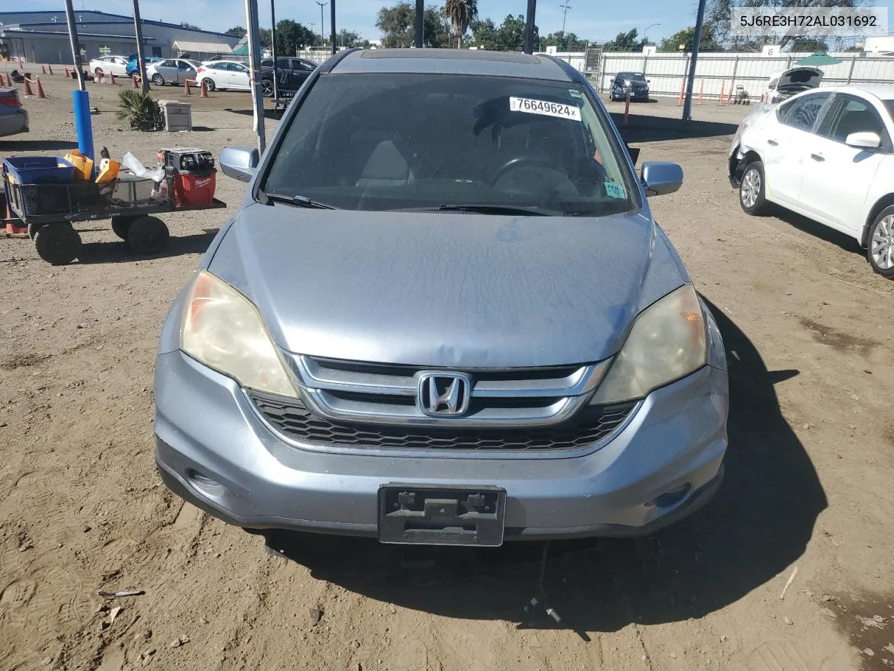 2010 Honda Cr-V Exl VIN: 5J6RE3H72AL031692 Lot: 76649624