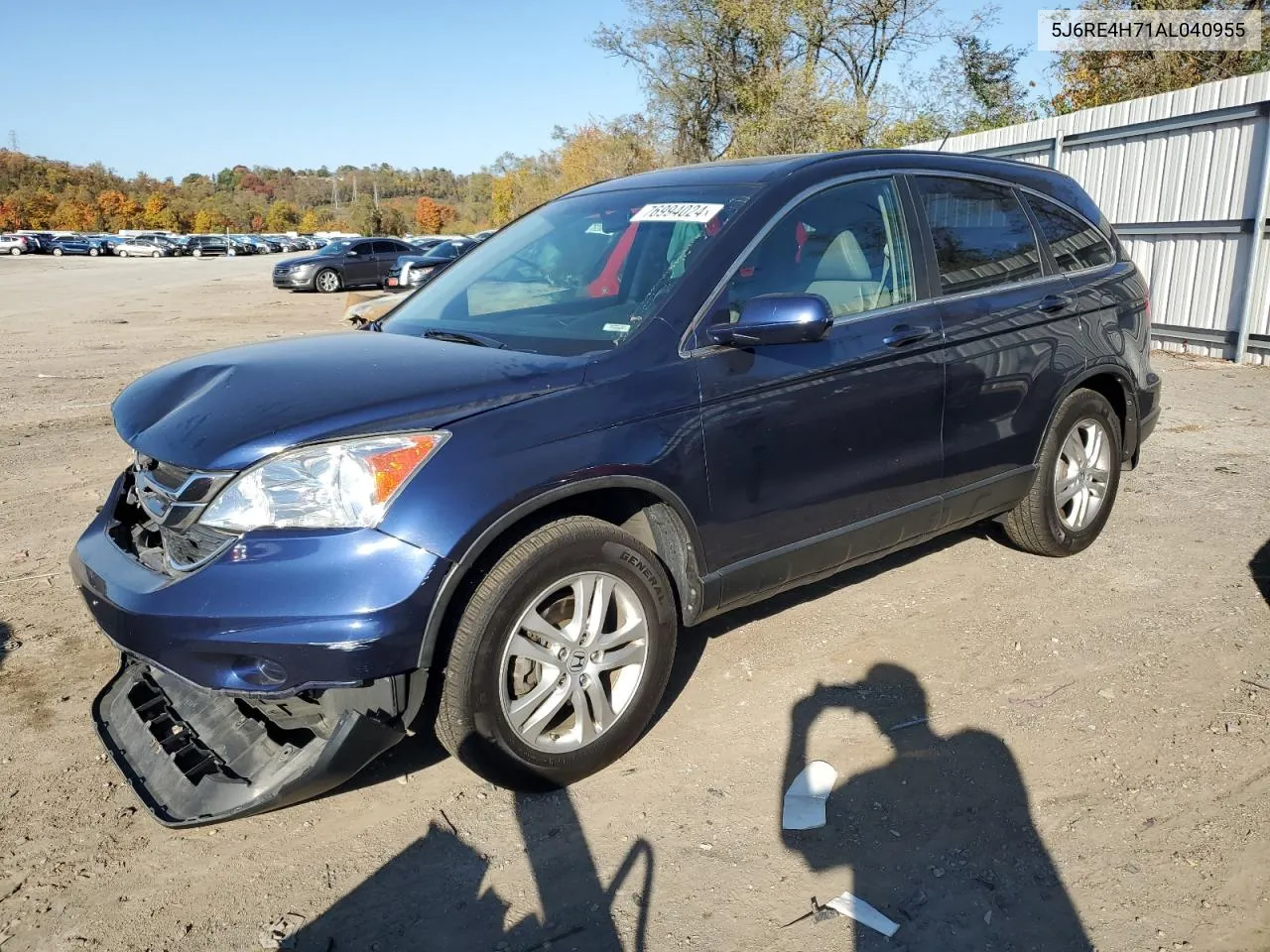 2010 Honda Cr-V Exl VIN: 5J6RE4H71AL040955 Lot: 76994024