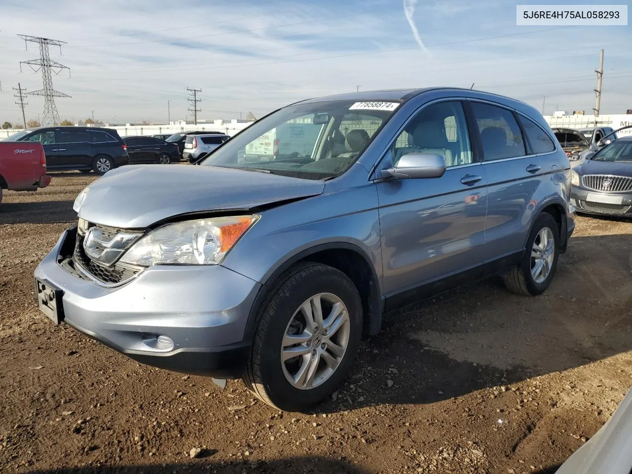 2010 Honda Cr-V Exl VIN: 5J6RE4H75AL058293 Lot: 77858874