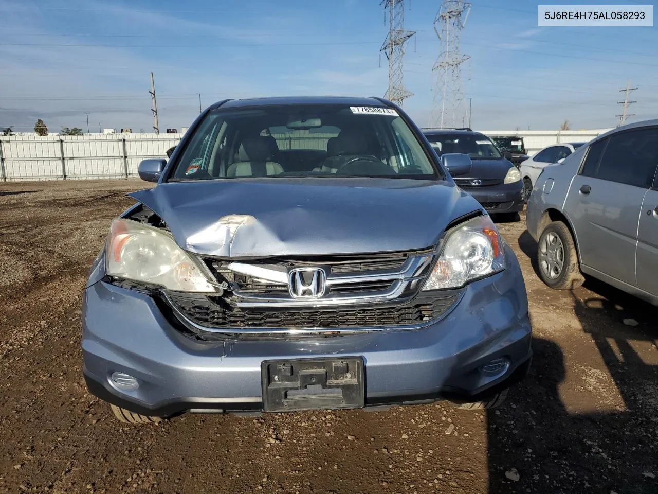 2010 Honda Cr-V Exl VIN: 5J6RE4H75AL058293 Lot: 77858874