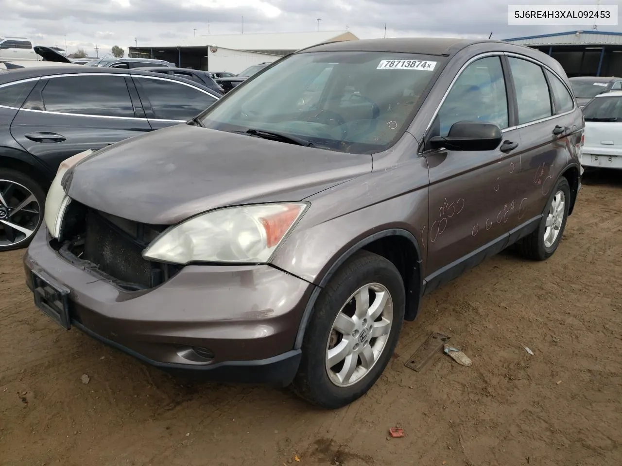 2010 Honda Cr-V Lx VIN: 5J6RE4H3XAL092453 Lot: 78713874