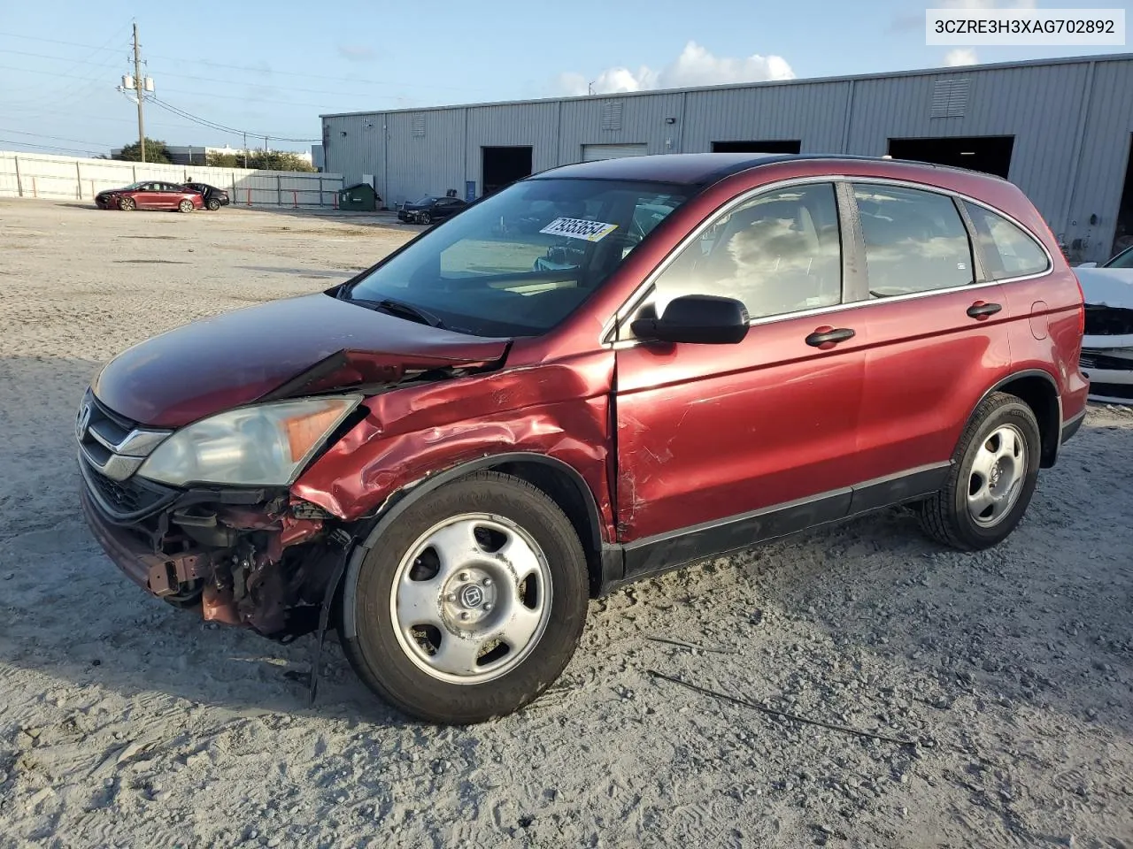 2010 Honda Cr-V Lx VIN: 3CZRE3H3XAG702892 Lot: 79353654