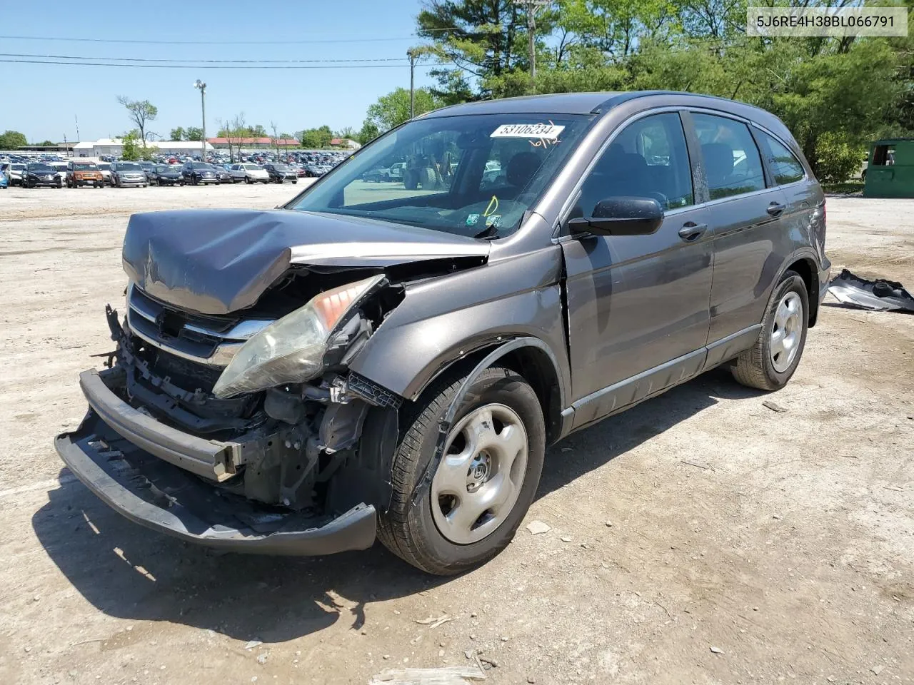 2011 Honda Cr-V Lx VIN: 5J6RE4H38BL066791 Lot: 53106234