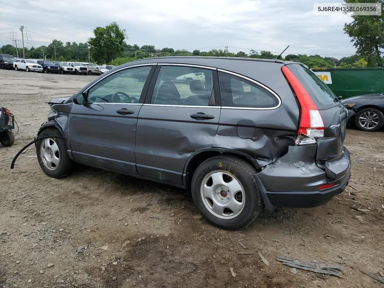 2011 Honda Cr-V Lx VIN: 5J6RE4H35BL069356 Lot: 62148554