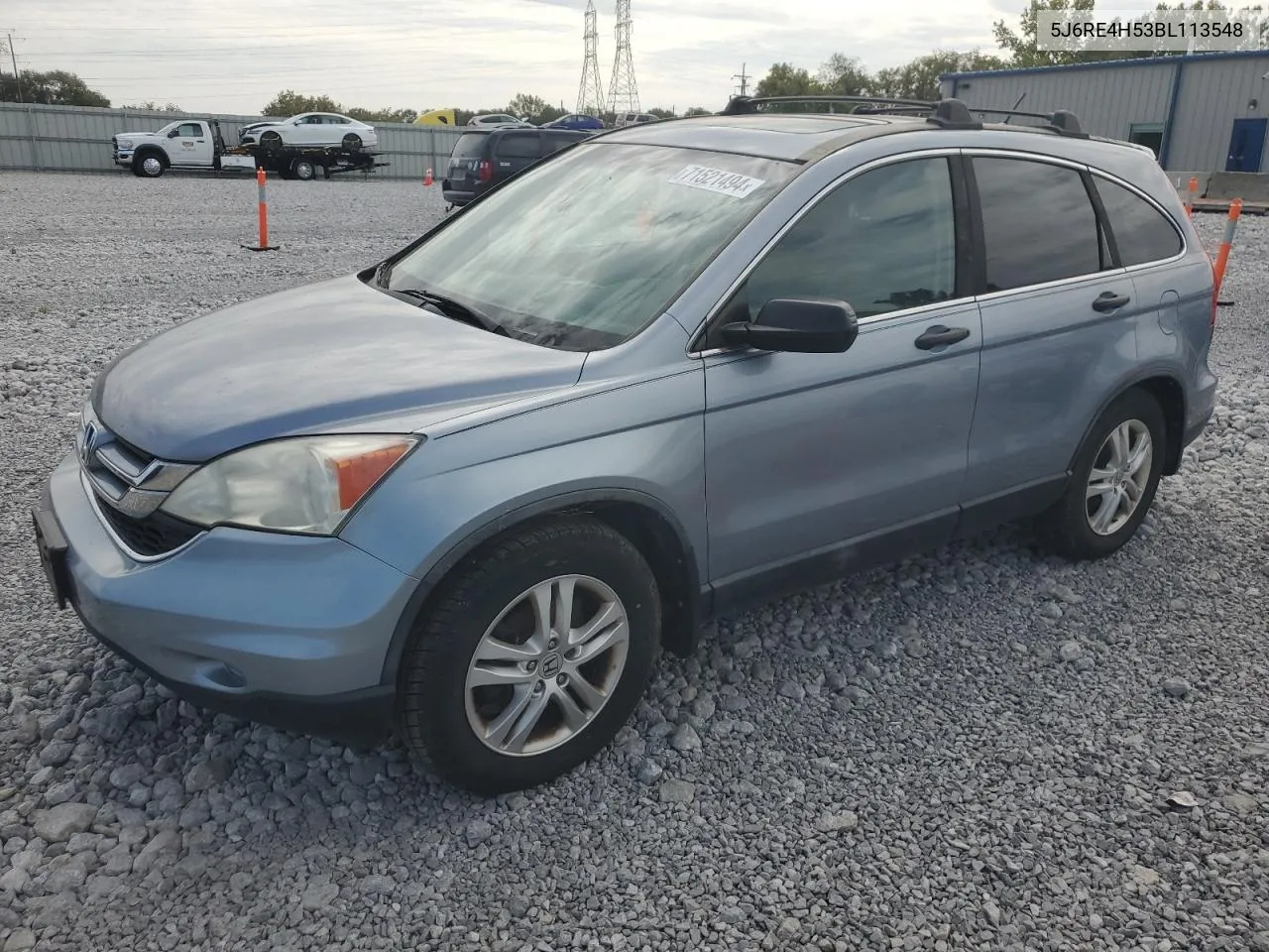 2011 Honda Cr-V Ex VIN: 5J6RE4H53BL113548 Lot: 71521494