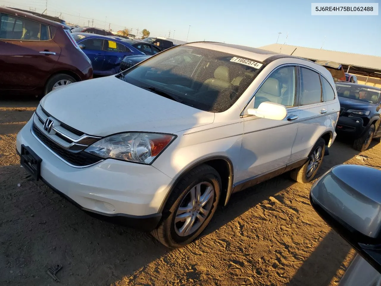 2011 Honda Cr-V Exl VIN: 5J6RE4H75BL062488 Lot: 71662574