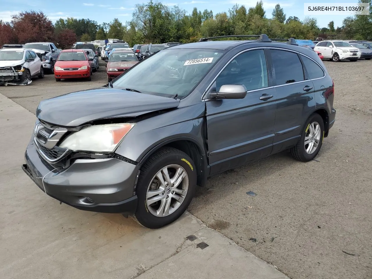 2011 Honda Cr-V Exl VIN: 5J6RE4H71BL103697 Lot: 72856514