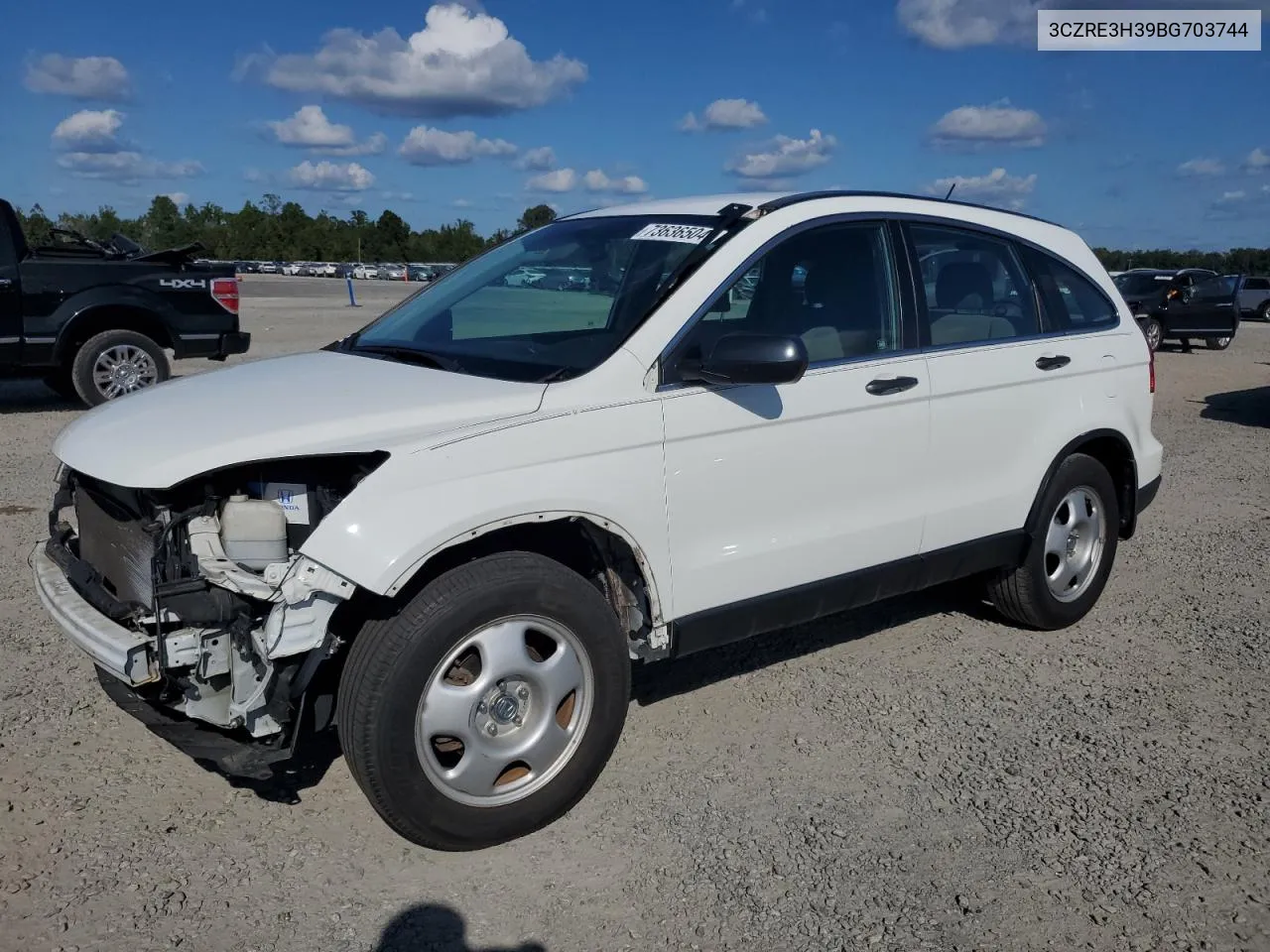 2011 Honda Cr-V Lx VIN: 3CZRE3H39BG703744 Lot: 73636504