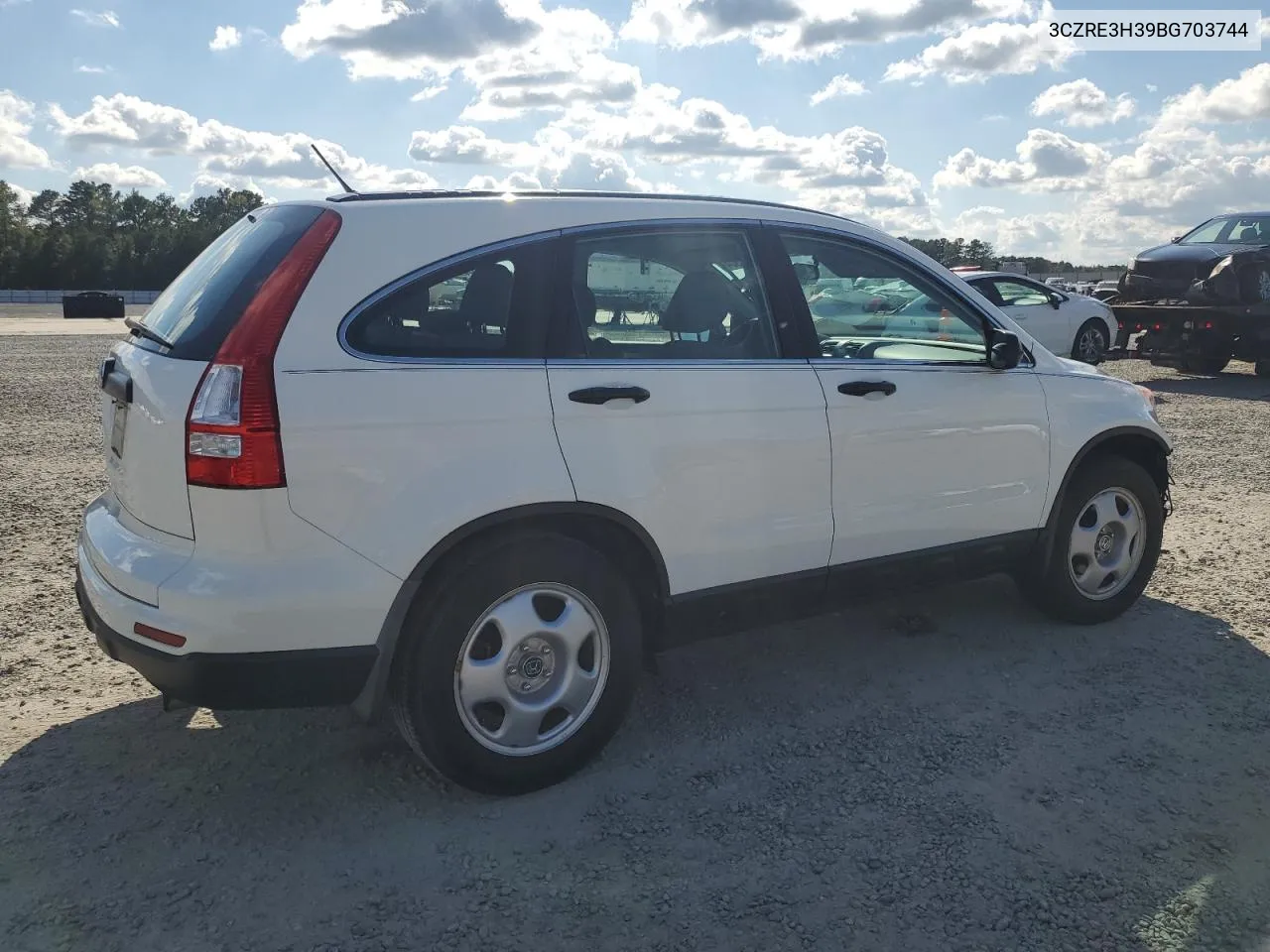 2011 Honda Cr-V Lx VIN: 3CZRE3H39BG703744 Lot: 73636504